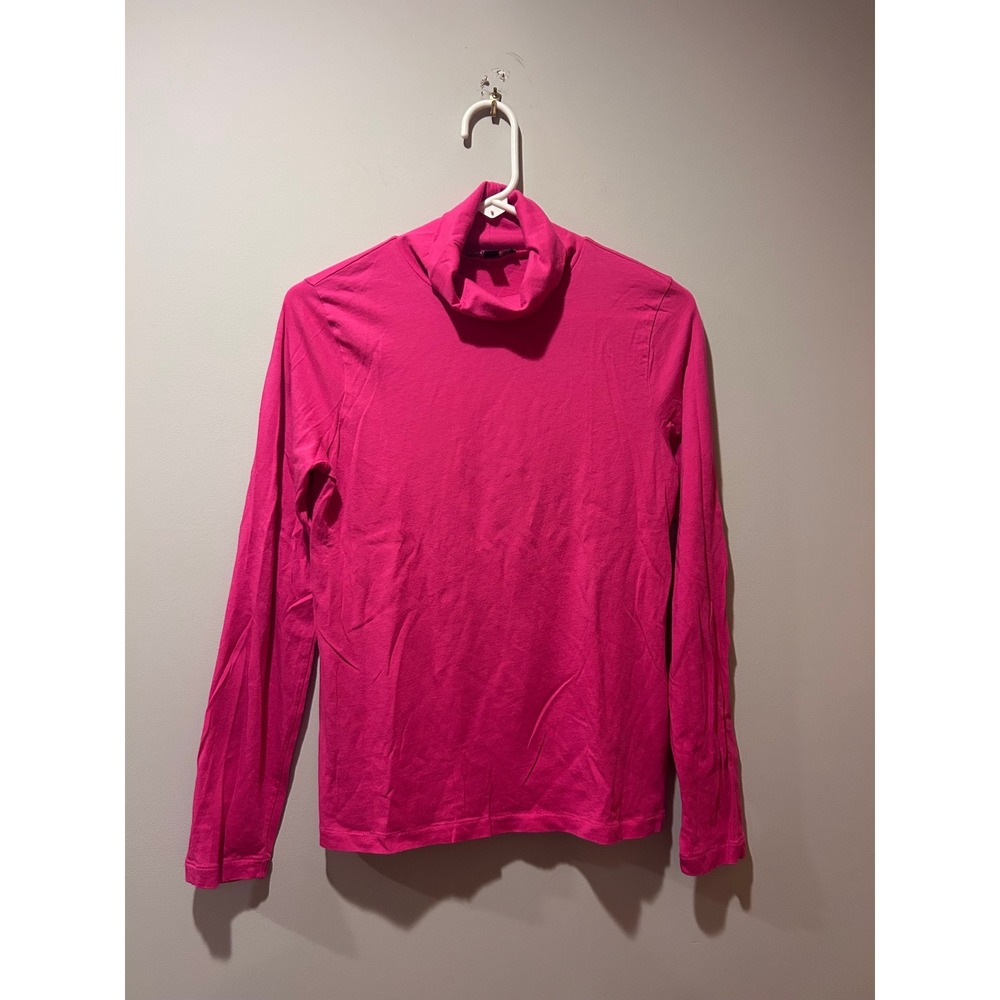 J. Crew 100% Cotton Pink Long Sleeve Turtleneck Medium Preppy Soft Girl Capsule